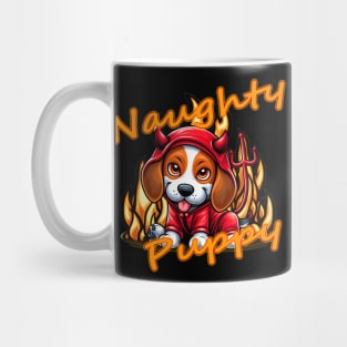 Naughty Pup - Beagle in Devil Costume Mug